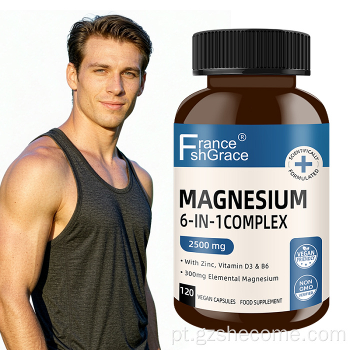 Shecome Cápsulas Complexas de Magnésio Suporte Muscular para Sono